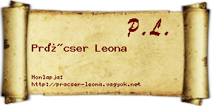 Prácser Leona névjegykártya