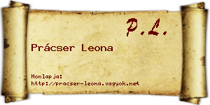 Prácser Leona névjegykártya